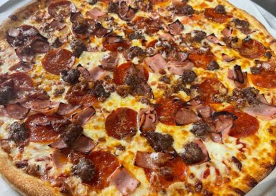 All meat pizza at Damon's Pizza and Italians in Augusta, ME